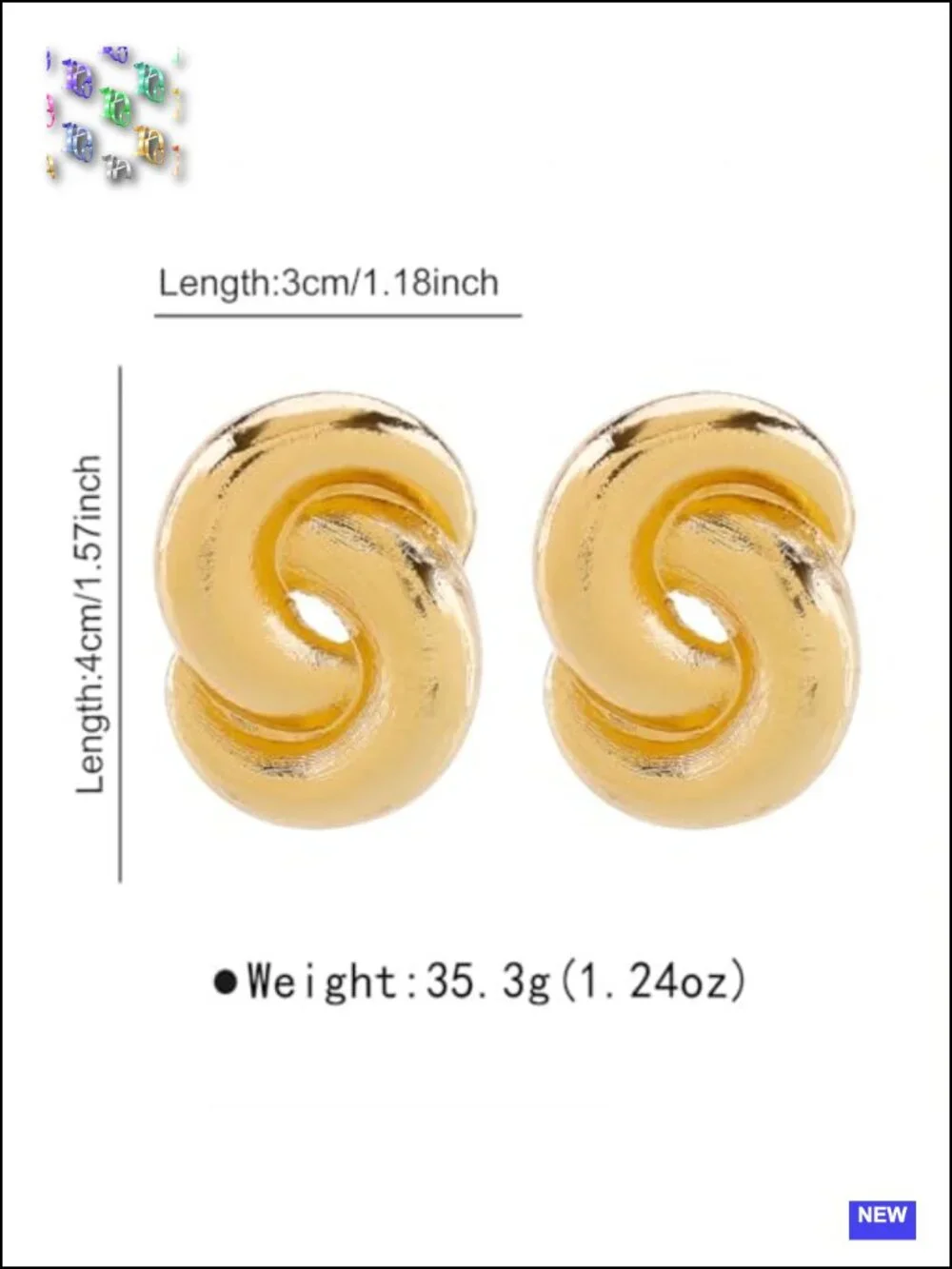 Chunky Gold Twisted Knot Dangle Earrings Large Spiral Geometric Statement